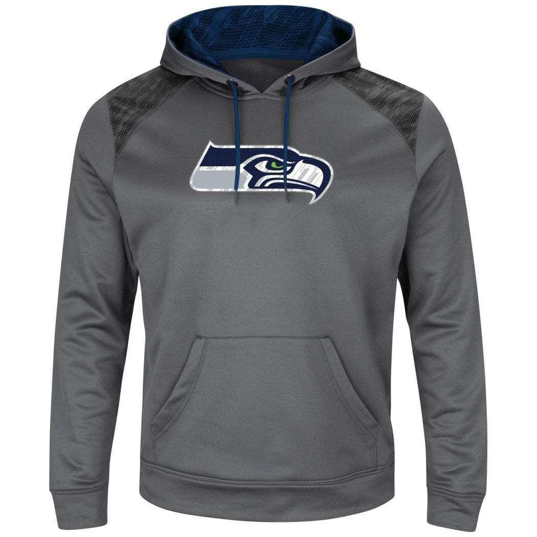 Majestic Athletic Jumpers Seattle Seahawks Majestic NFL Armor Performance Hoodie Jumper - Grey