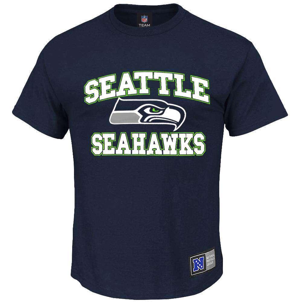Majestic Athletic T-Shirts Seattle Seahawks Majestic NFL Despa T-Shirt - Navy