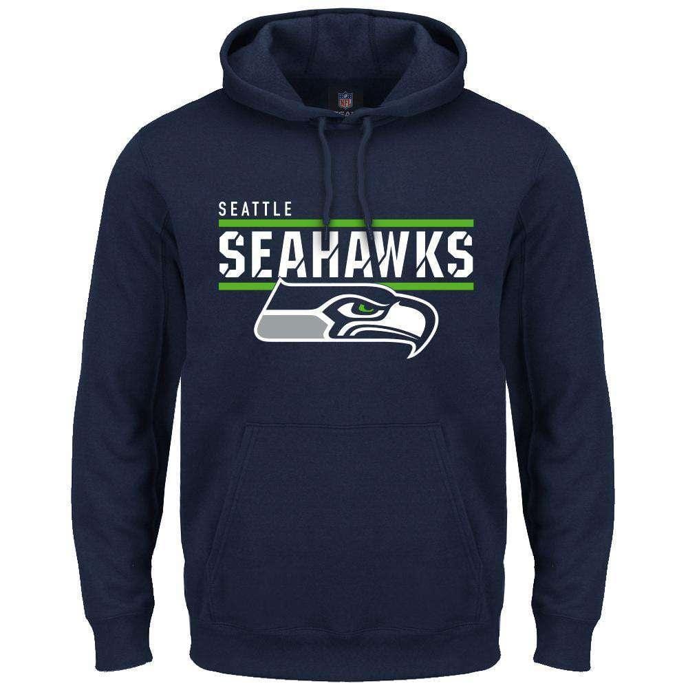 Majestic Athletic Jumpers Seattle Seahawks Majestic NFL Flex Team Hoodie Jumper - Navy