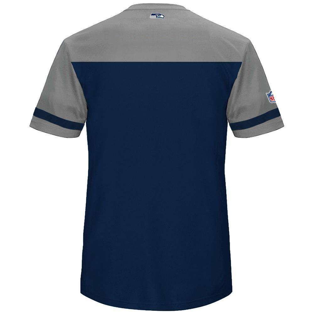 Majestic Athletic T-Shirts Seattle Seahawks Majestic NFL Poly Mesh Jersey Shirt - Navy