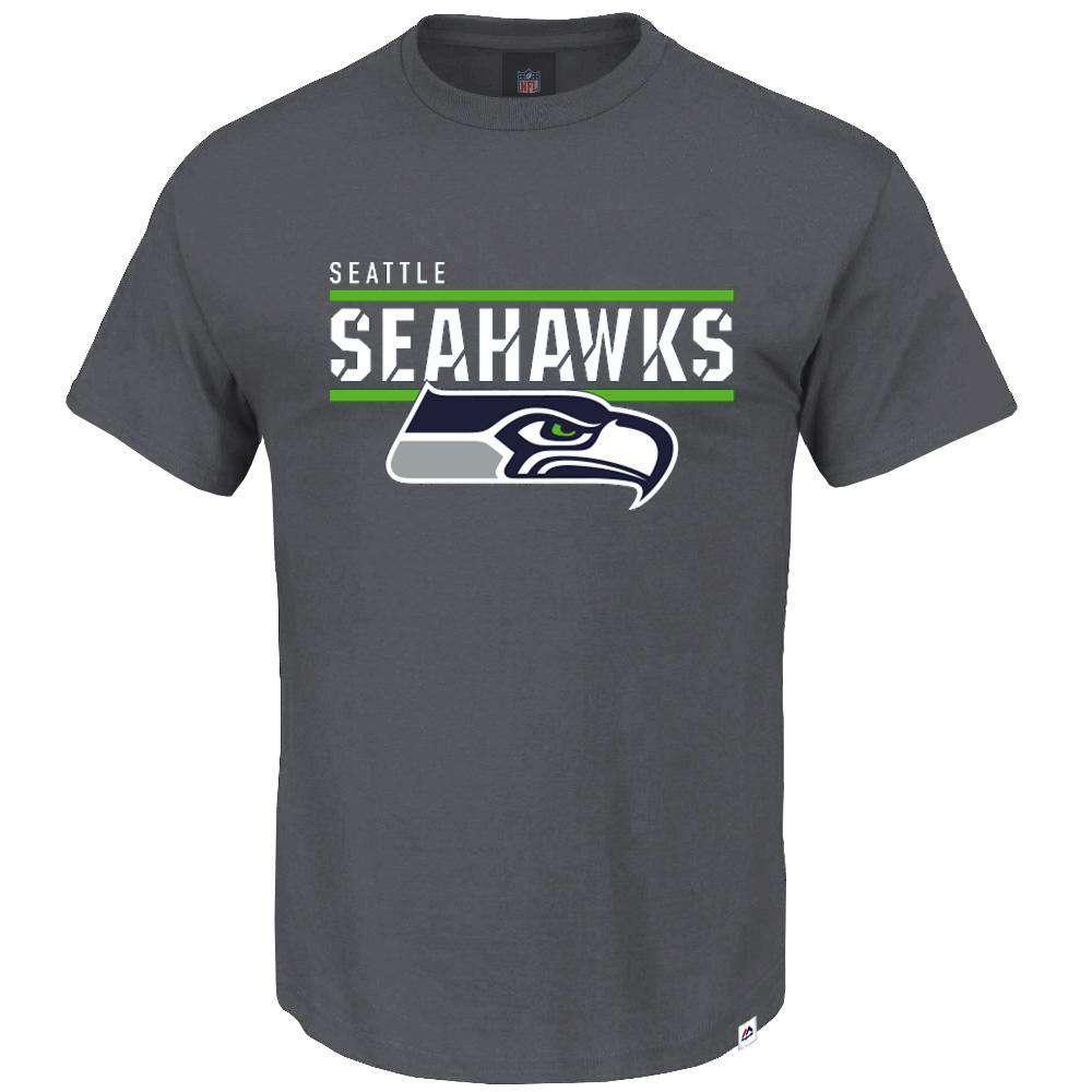 Majestic Athletic T-Shirts Seattle Seahawks Majestic NFL Team Flex T-Shirt - Coal