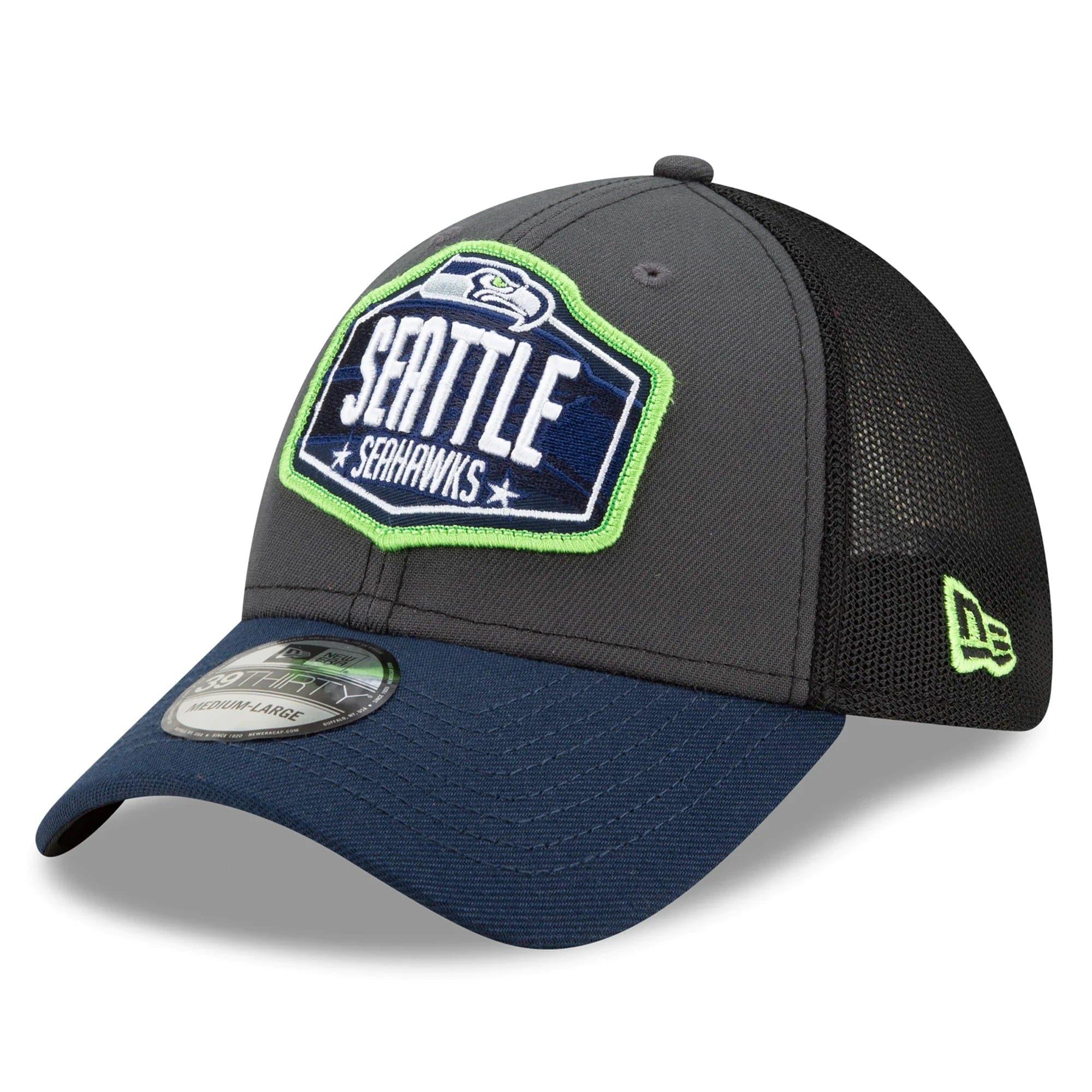 New Era Caps Seattle Seahawks New Era 2021 NFL Draft 39THIRTY Flex Fit Curve Hat - Graphite