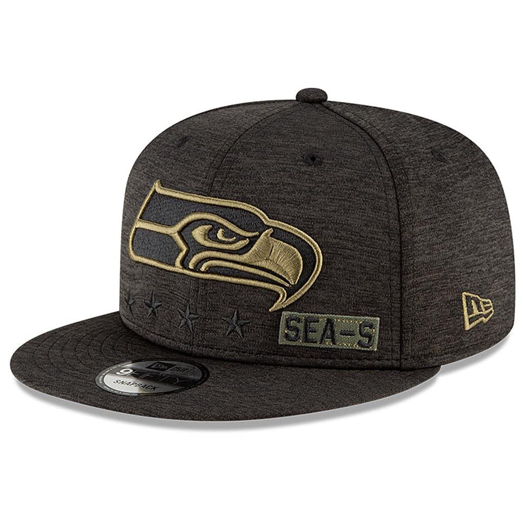New Era Caps Seattle Seahawks New Era NFL 2020 Salute To Service 9FIFTY Snapback Hat - Black