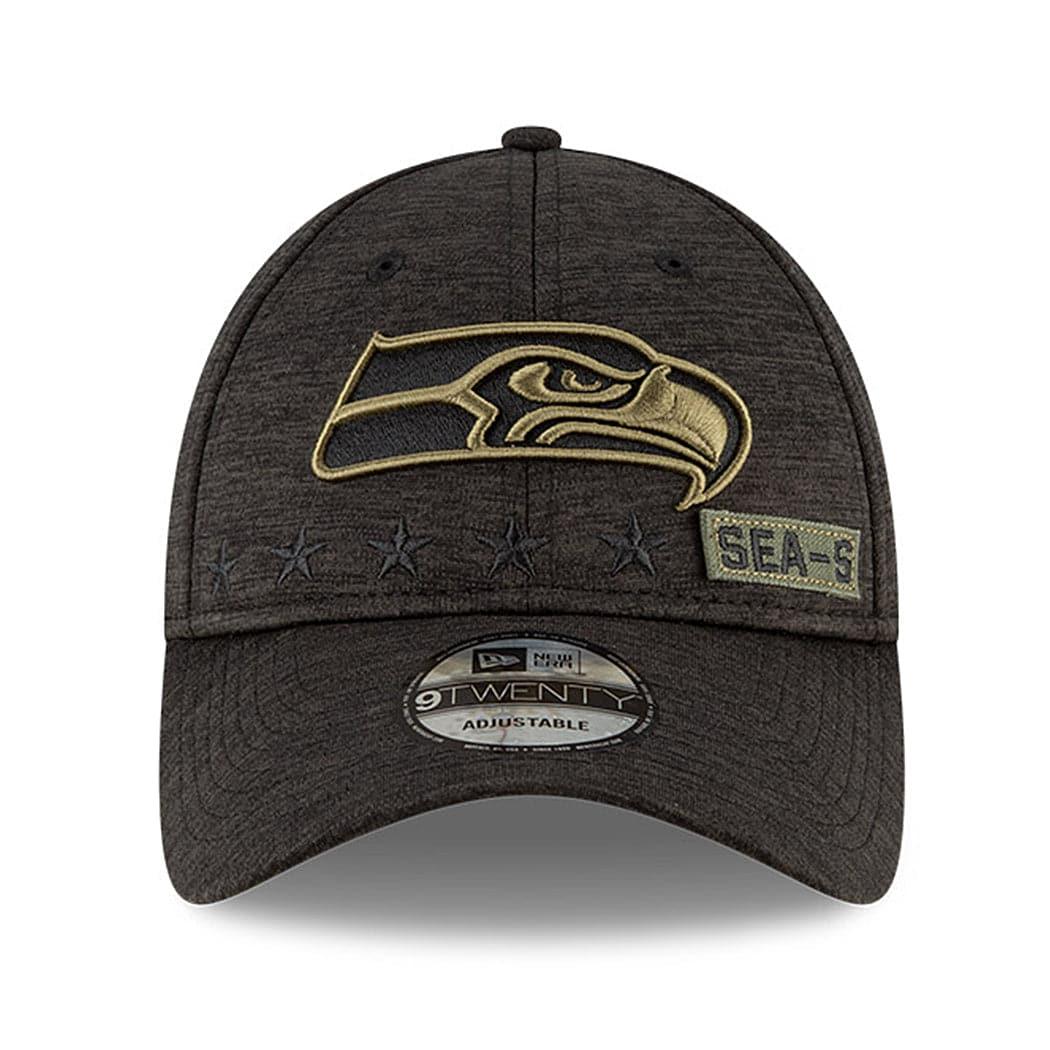 New Era Caps Seattle Seahawks New Era NFL 2020 Salute To Service 9TWENTY Curve Hat - Black