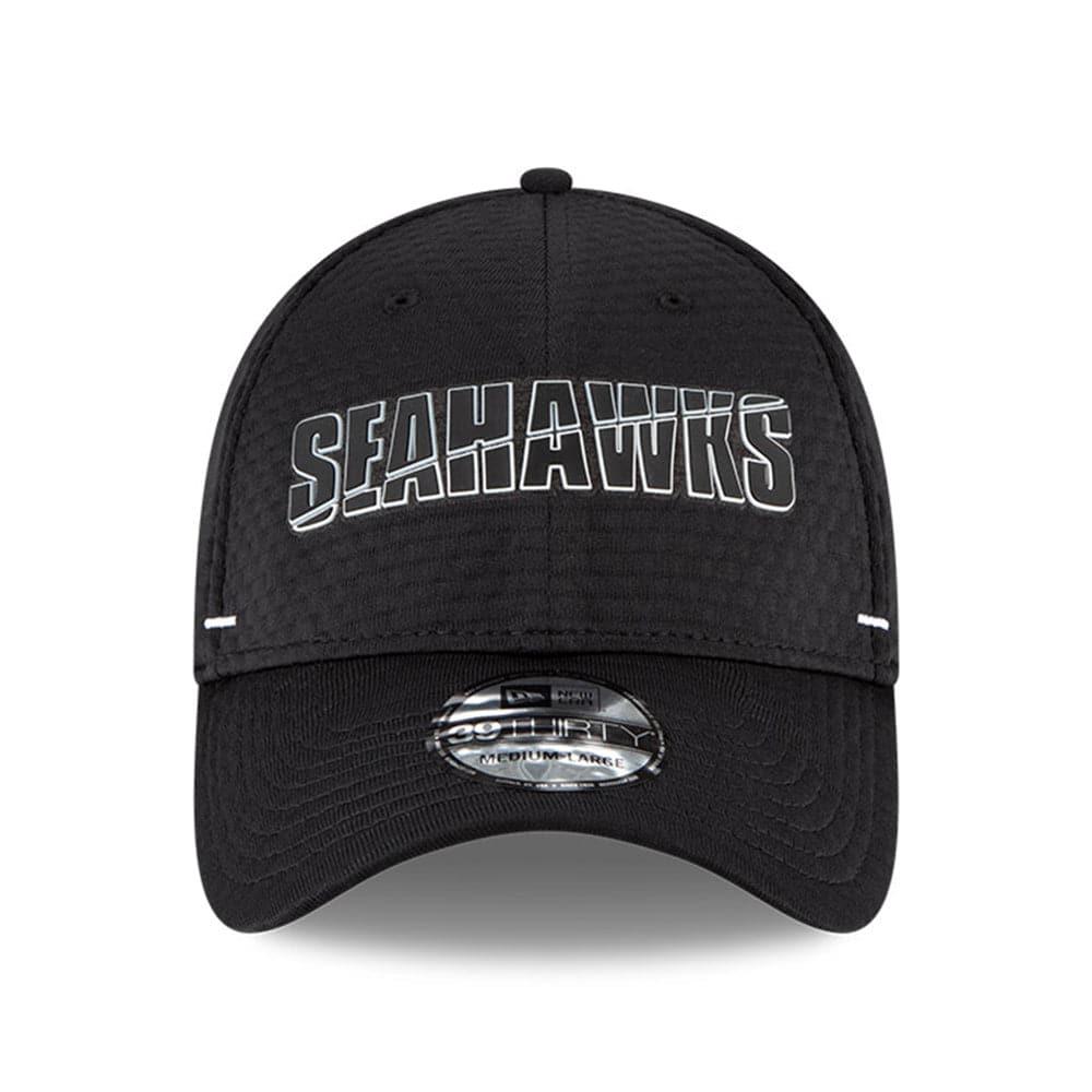 New Era Caps Seattle Seahawks New Era NFL 2020 Summer Sideline 39THIRTY Flex Fit Curve Hat - Black