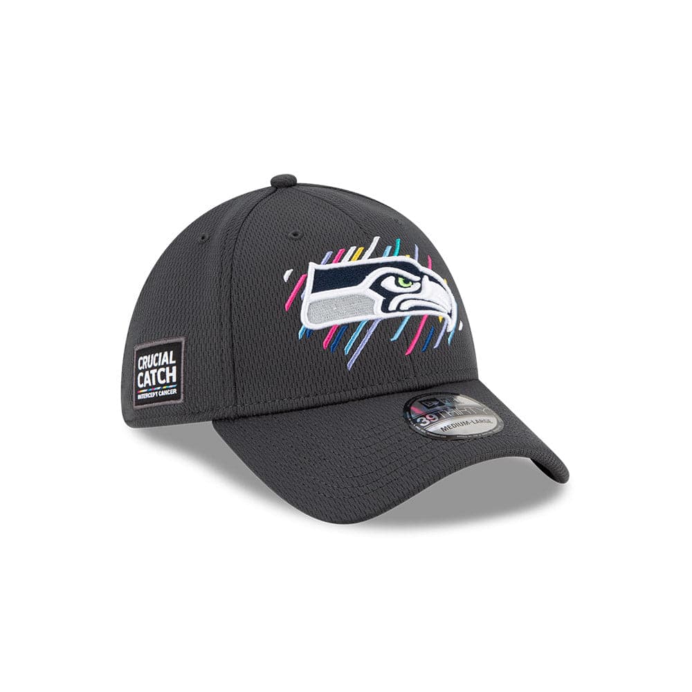 New Era Caps Seattle Seahawks New Era NFL 2021 Crucial Catch 39THIRTY Flex Fit Hat - Steel