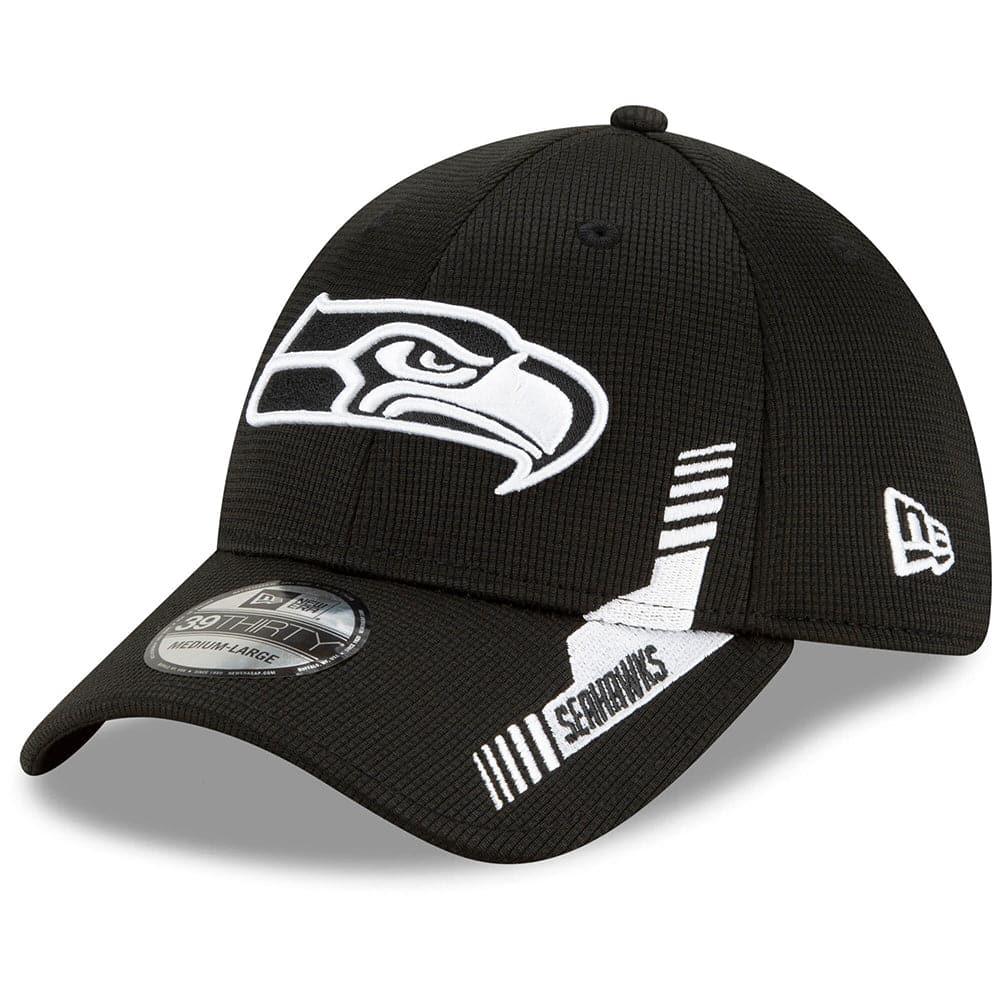 New Era Caps Seattle Seahawks New Era NFL 2021 Sideline Home 39THIRTY Flex Fit Hat - Black