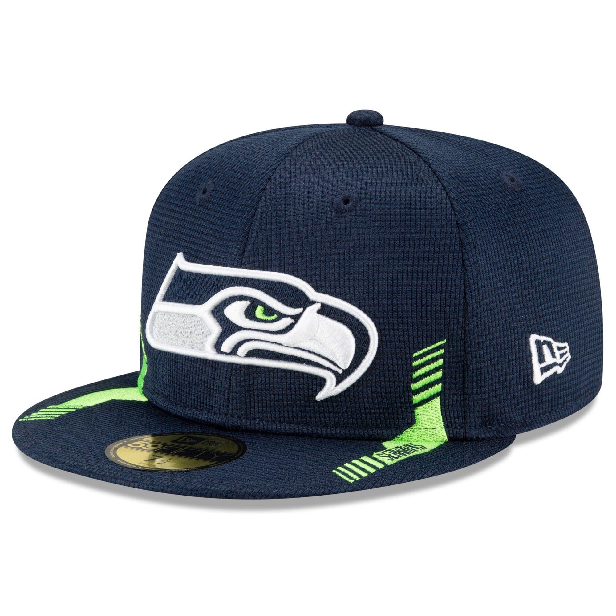 New Era Caps Seattle Seahawks New Era NFL 2021 Sideline Home 59FIFTY Fitted Hat - Navy