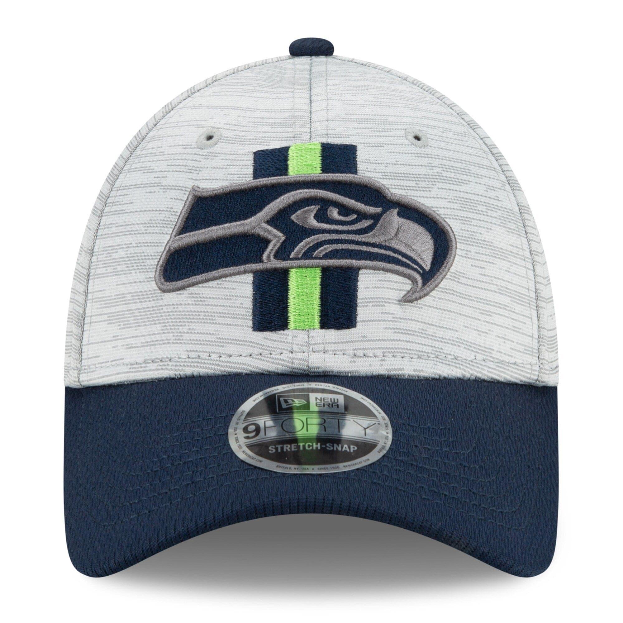 New Era Caps Seattle Seahawks New Era NFL 2021 Training Camp 9FORTY Curve Stretch Snapback Hat - Grey