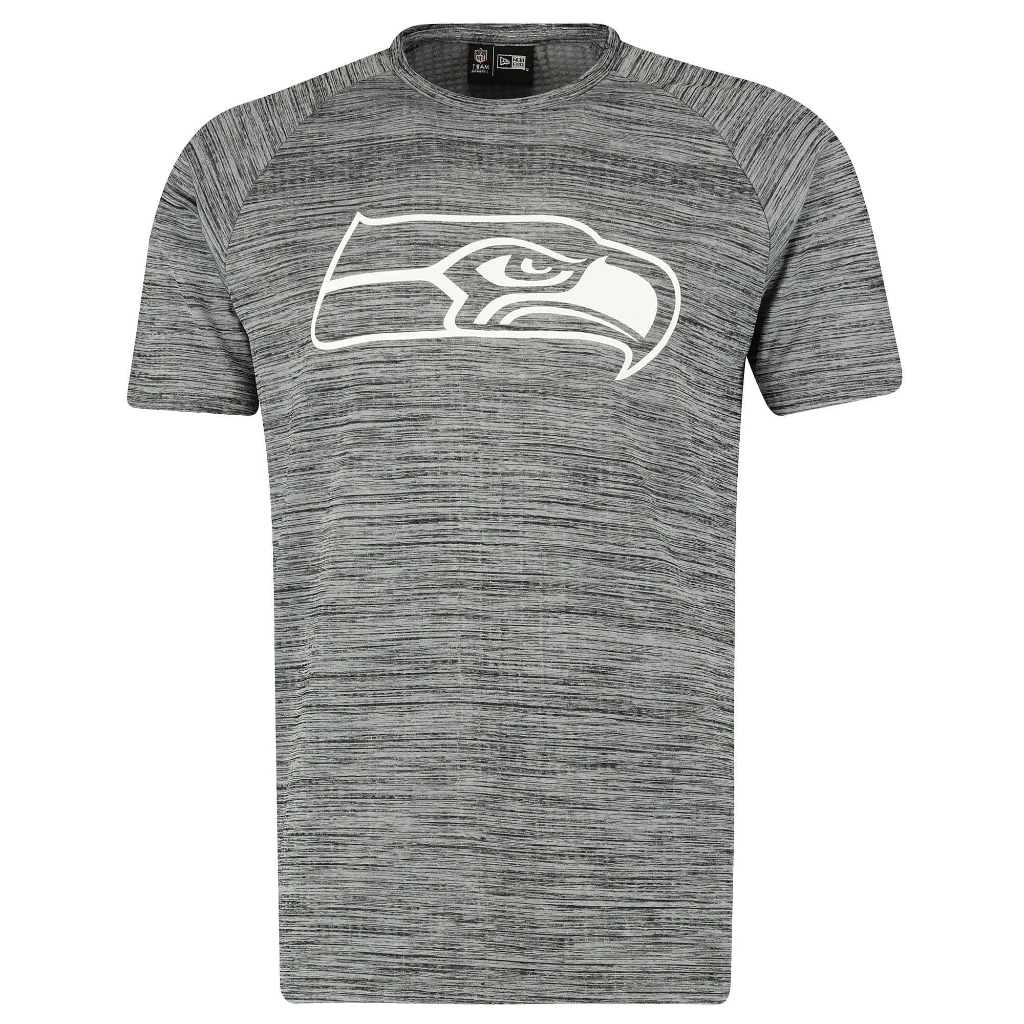 New Era T-Shirts Seattle Seahawks New Era NFL Engineered Performance Raglan T-Shirt - Heather Grey