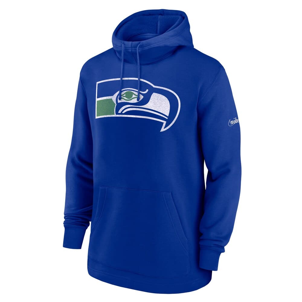 Nike Jumpers Seattle Seahawks Nike NFL Historic Logo Fleece Hoodie Jumper - Blue