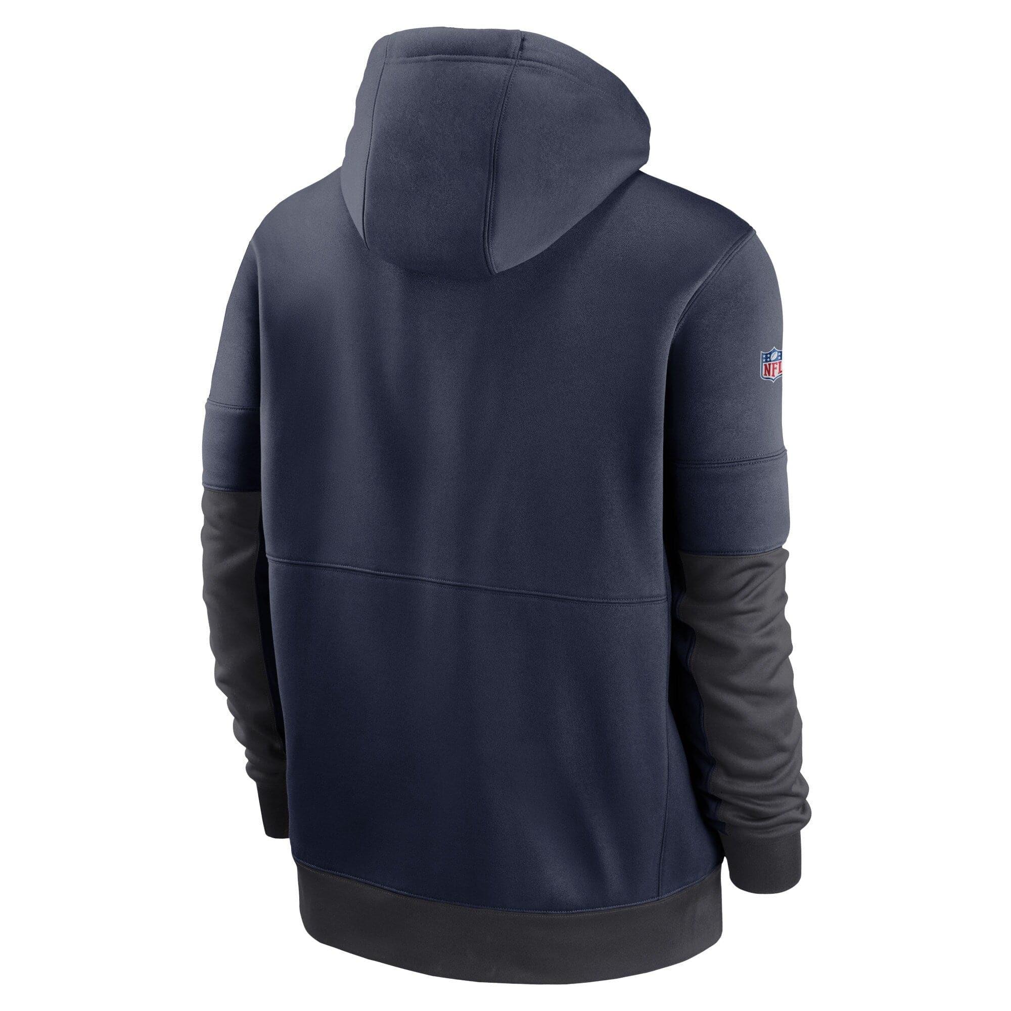 Nike Jumpers Seattle Seahawks Nike NFL Lockup Therma Zip Hoodie Jumper - Navy