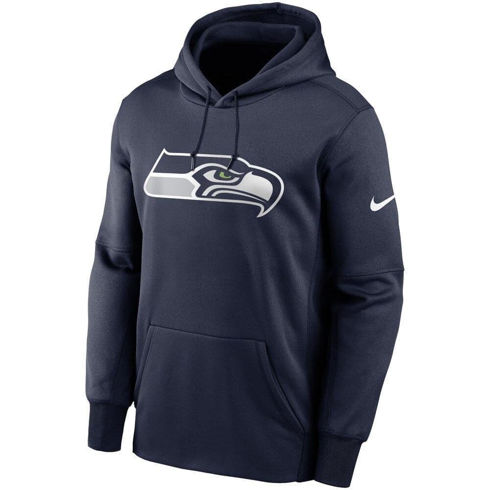 Nike Jumpers Seattle Seahawks Nike NFL Prime Logo Therma Hoodie Jumper - College Navy