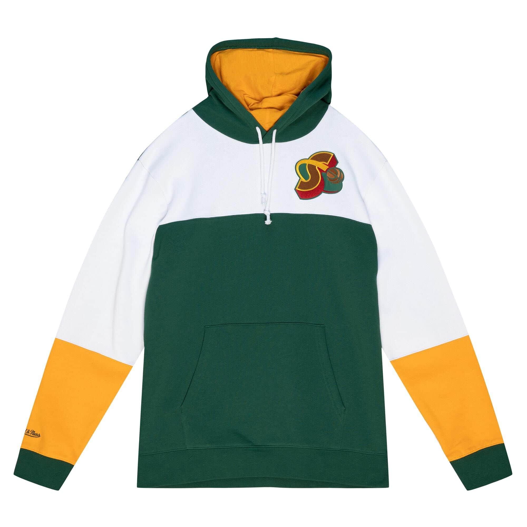 Mitchell And Ness Jumpers Seattle Supersonics Mitchell & Ness NBA Fusion Fleece 2.0 Hoodie Jumper - Green