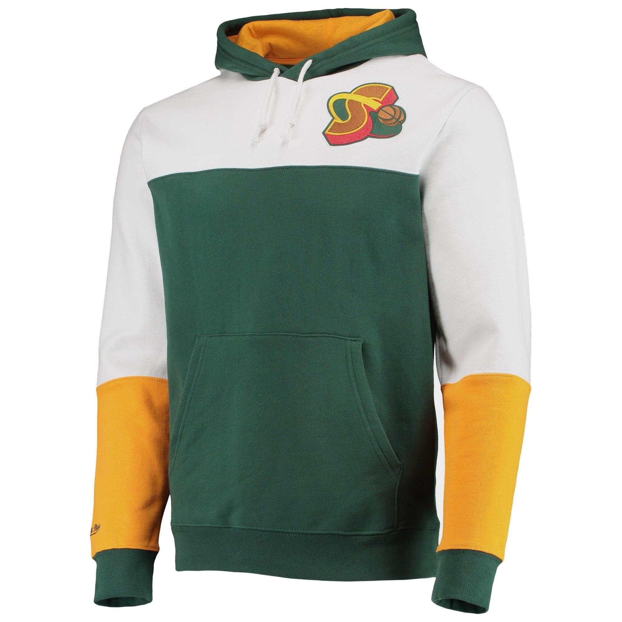 Mitchell And Ness Jumpers Seattle Supersonics Mitchell & Ness NBA Fusion Fleece 2.0 Hoodie Jumper - Green