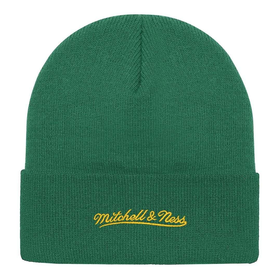 Mitchell And Ness Beanies Seattle Supersonics Mitchell & Ness NBA Special Script Cuff Knit Beanie - Green
