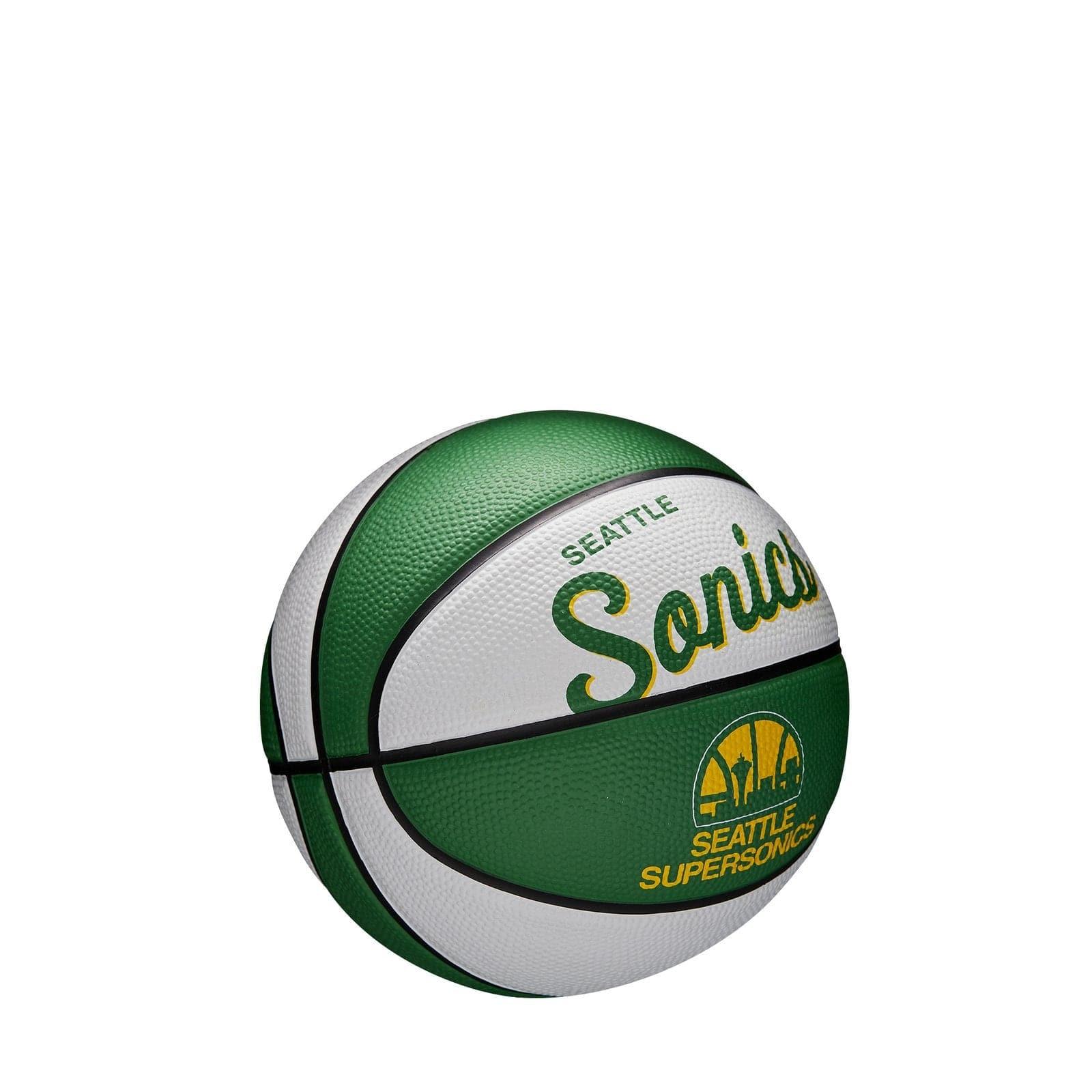 Wilson Sporting Goods Balls Seattle Supersonics Wilson NBA Team Retro Mini Outdoor Basketball Ball