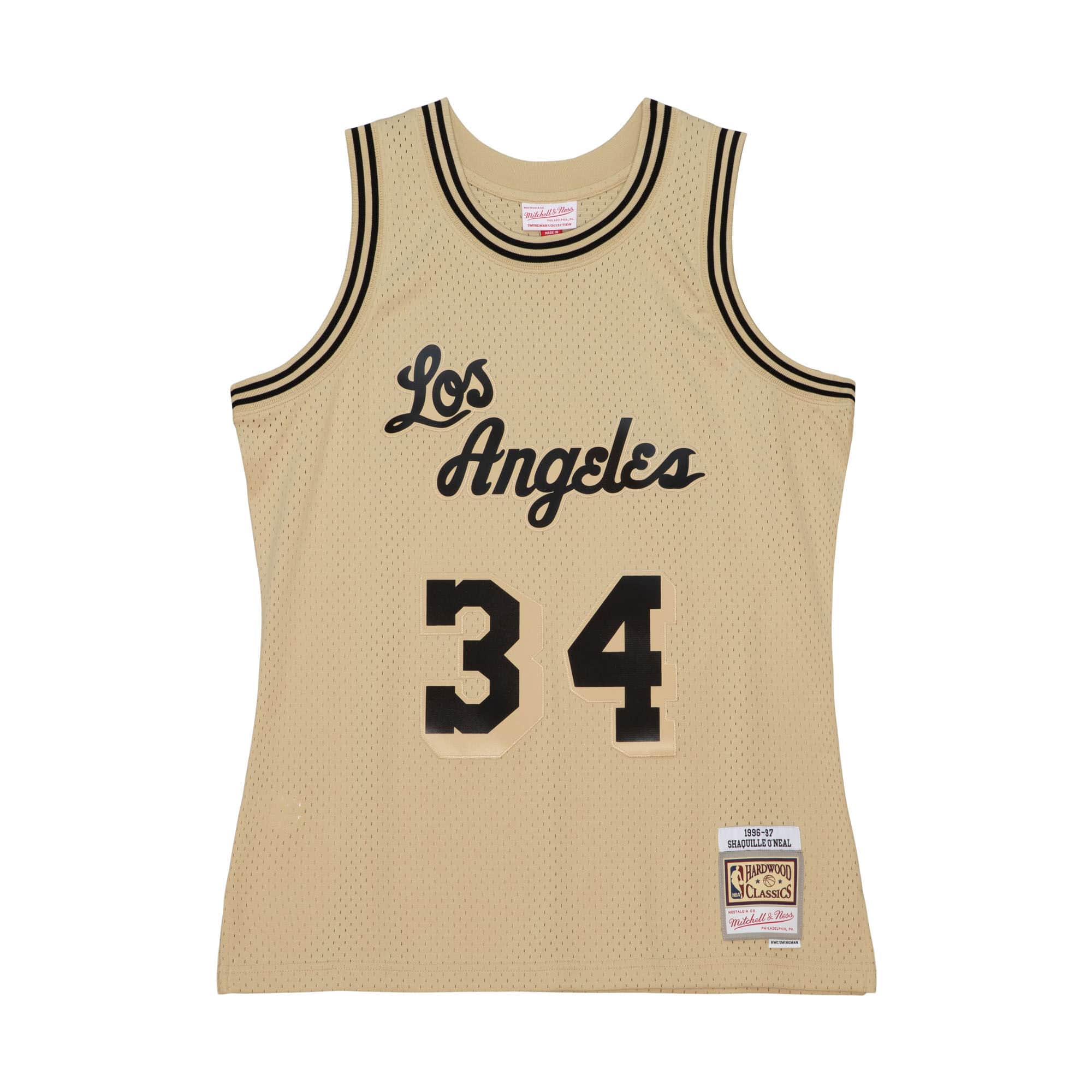 Mitchell And Ness Jerseys Shaquille O'Neal Los Angeles Lakers Mitchell & Ness NBA Fashion Swingman Jersey - Khaki
