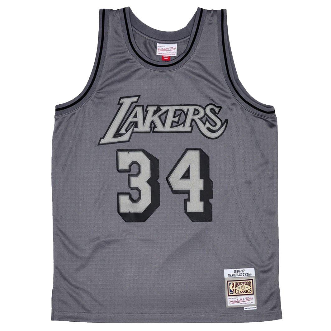 Mitchell And Ness Jerseys Shaquille O'Neal Los Angeles Lakers Mitchell & Ness NBA Metal Works Swingman Jersey - Grey