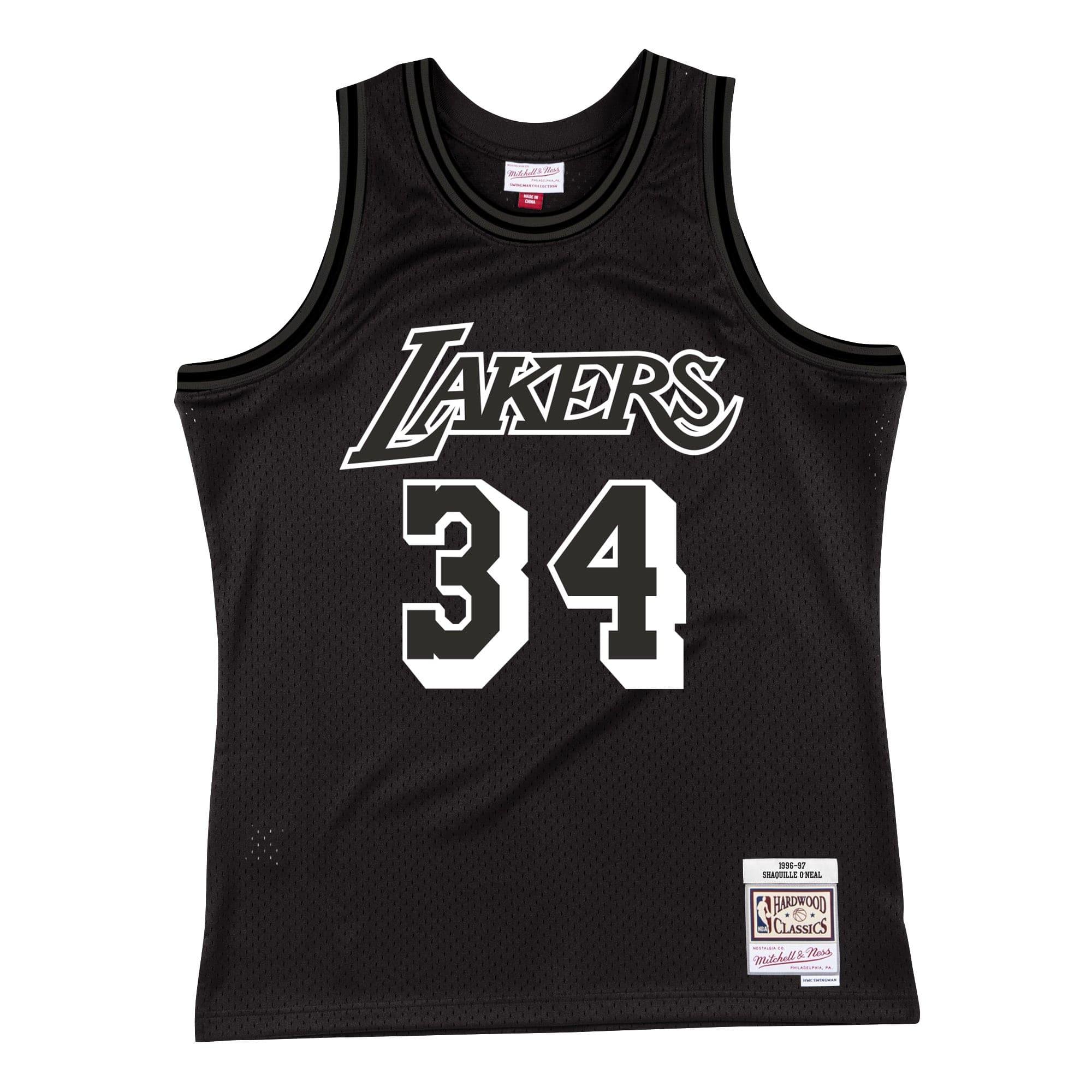 Mitchell And Ness Jerseys Shaquille O'Neal Los Angeles Lakers Mitchell & Ness NBA White Logo Swingman Jersey - Black