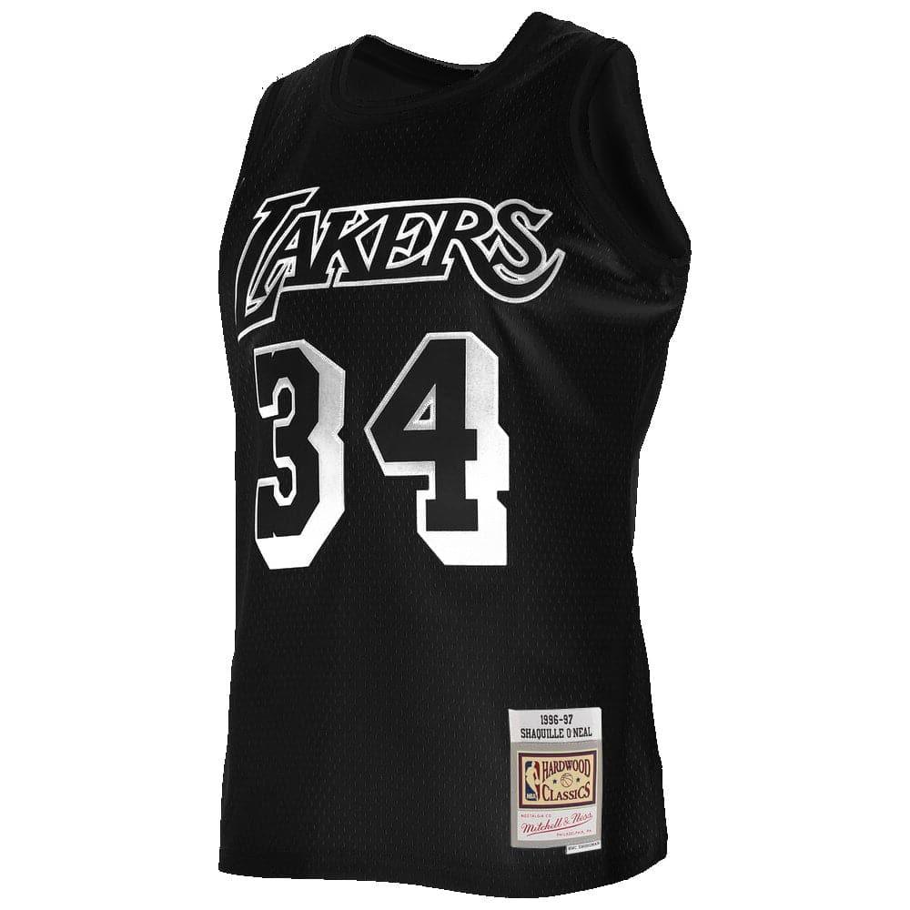 Mitchell And Ness Jerseys Shaquille O'Neal Los Angeles Lakers Mitchell & Ness NBA White Logo Swingman Jersey - Black