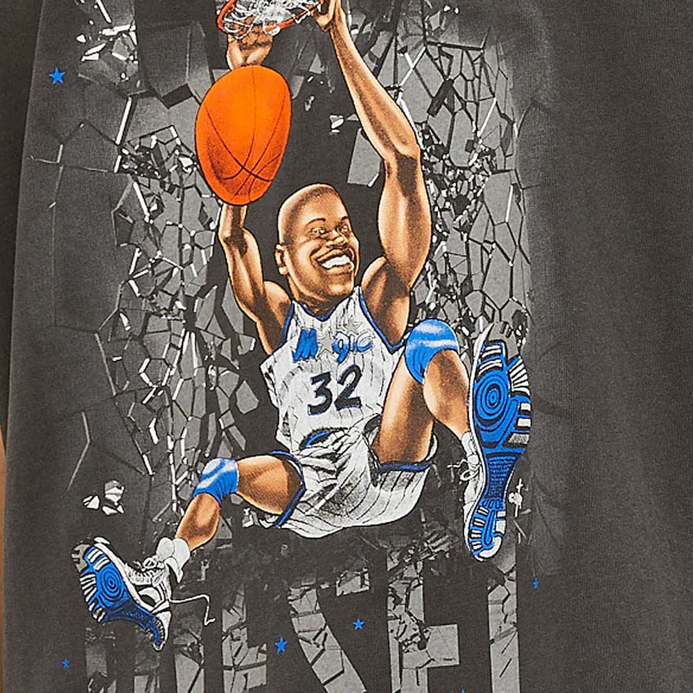 Mitchell And Ness T-Shirts Shaquille O'Neal Orlando Magic Mitchell & Ness NBA Cartoon Series Vintage T-Shirt - Black