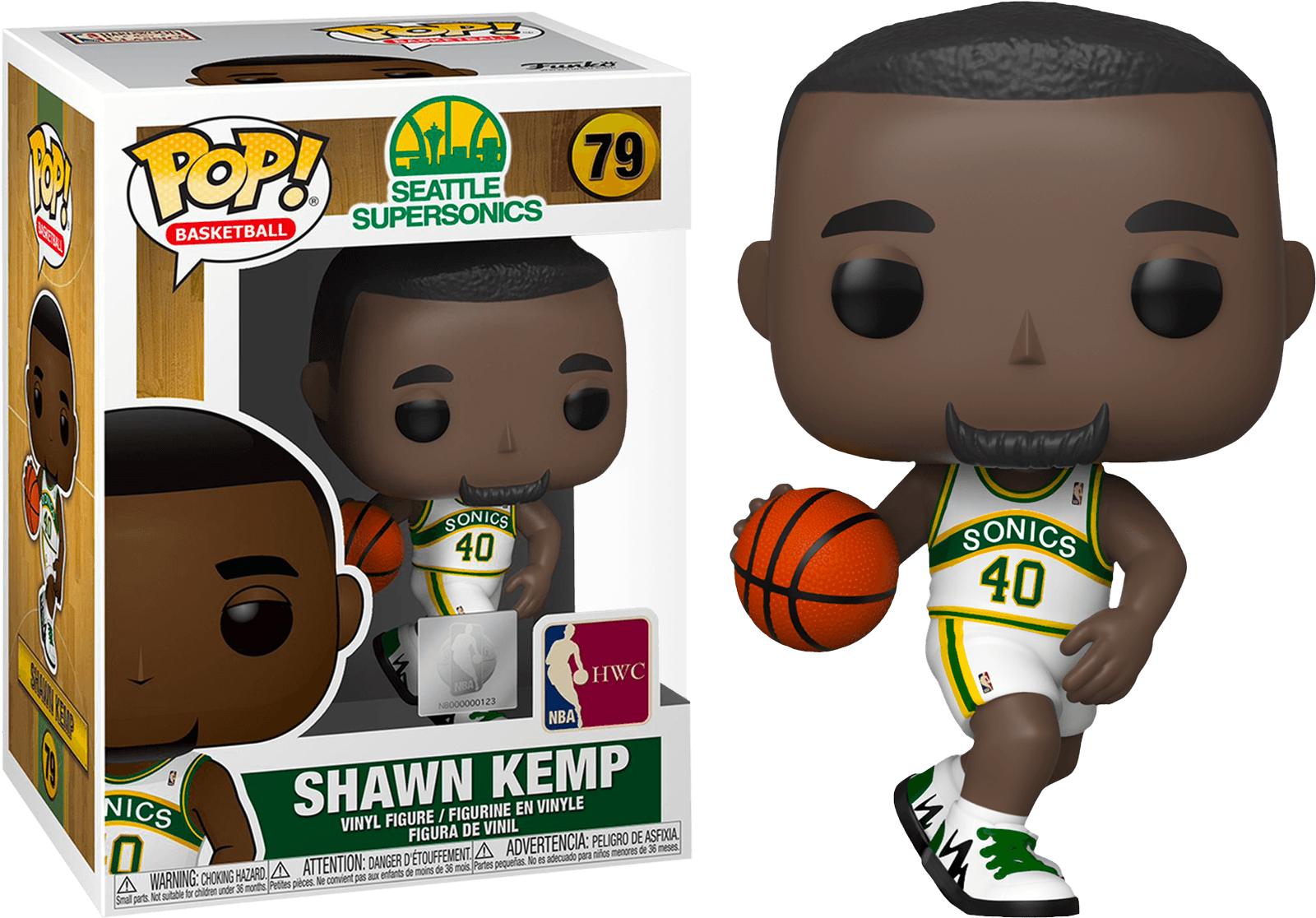 Funko Figures Shawn Kemp Seattle Supersonics Funko NBA Legends Pop Vinyl 3.75" Figure - White