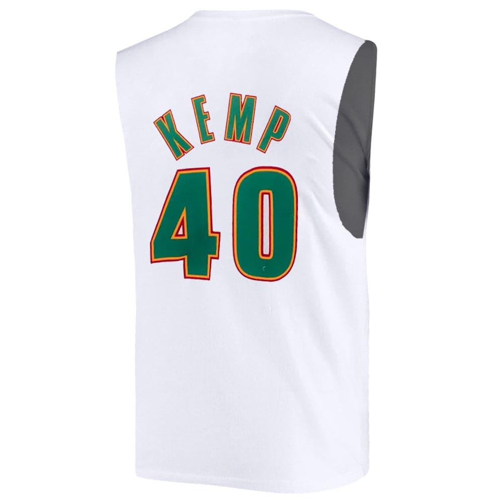 Mitchell And Ness T-Shirts Shawn Kemp Seattle Supersonics Mitchell & Ness NBA Name Number Muscle T-Shirt - White