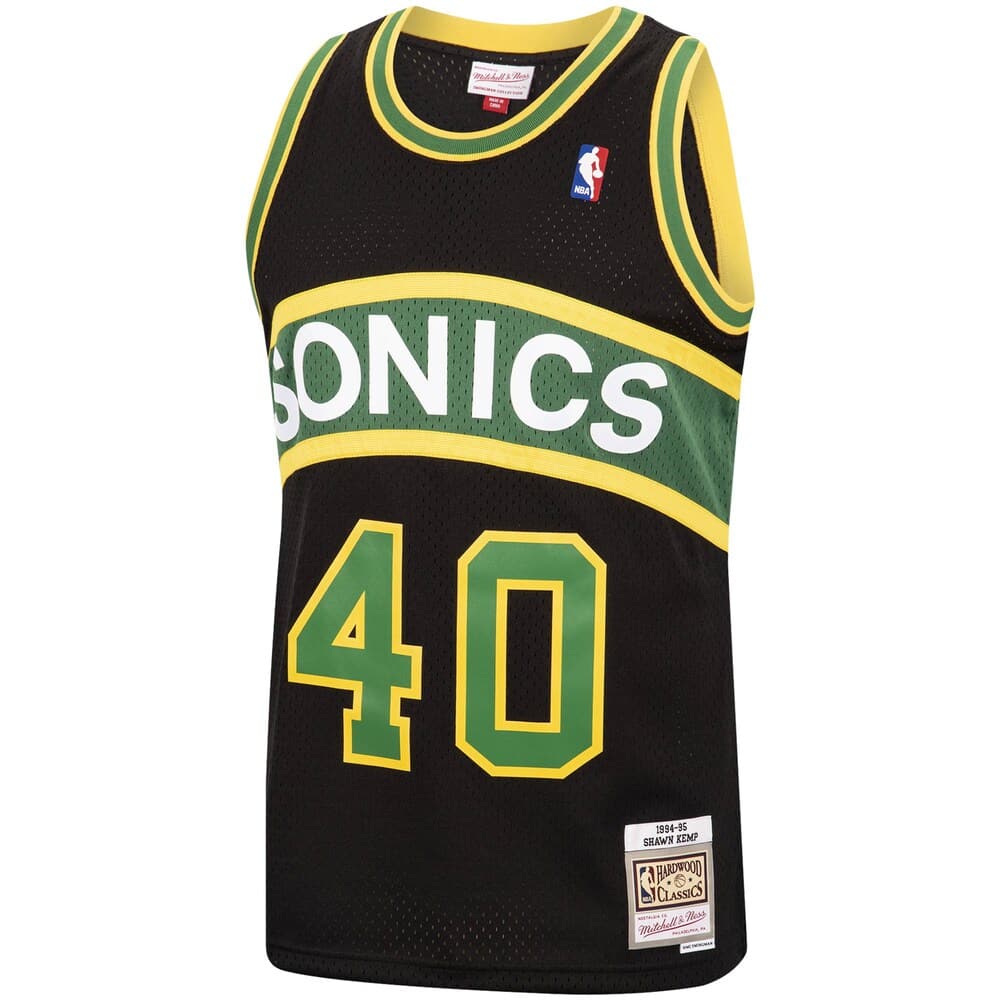 Mitchell And Ness Jerseys Shawn Kemp Seattle Supersonics Mitchell & Ness NBA Reload 2.0 94-95 Swingman Jersey - Black