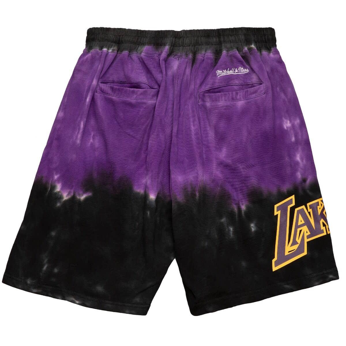 Los Angeles Lakers Mitchell & Ness NBA Tie Dye Premium Terry Shorts - Purple