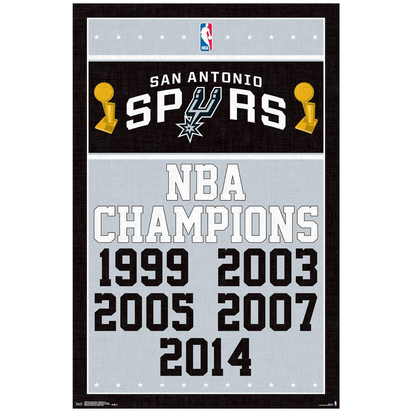 San Antonio Spurs Champion History Trends NBA 57 x 86cm Poster