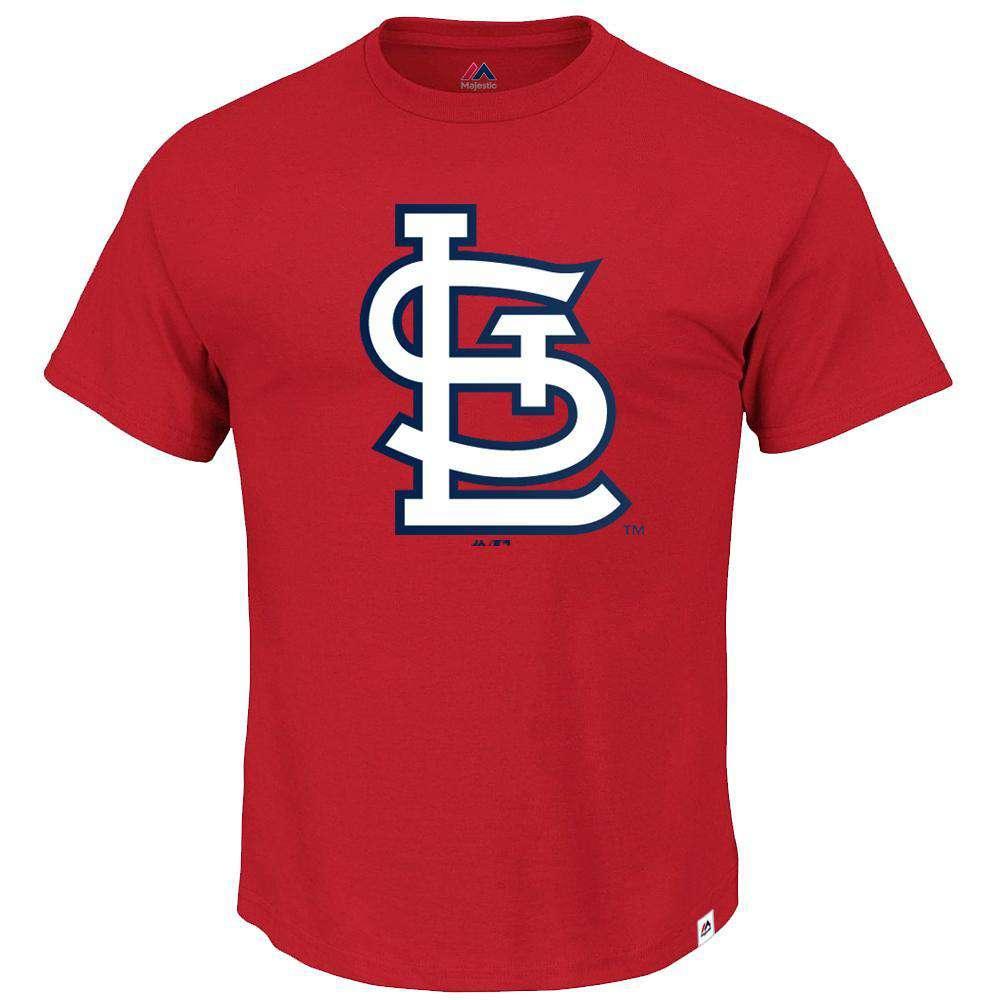 Majestic Athletic T-Shirts M St Louis Cardinals Majestic MLB Precision Play T-Shirt - Red