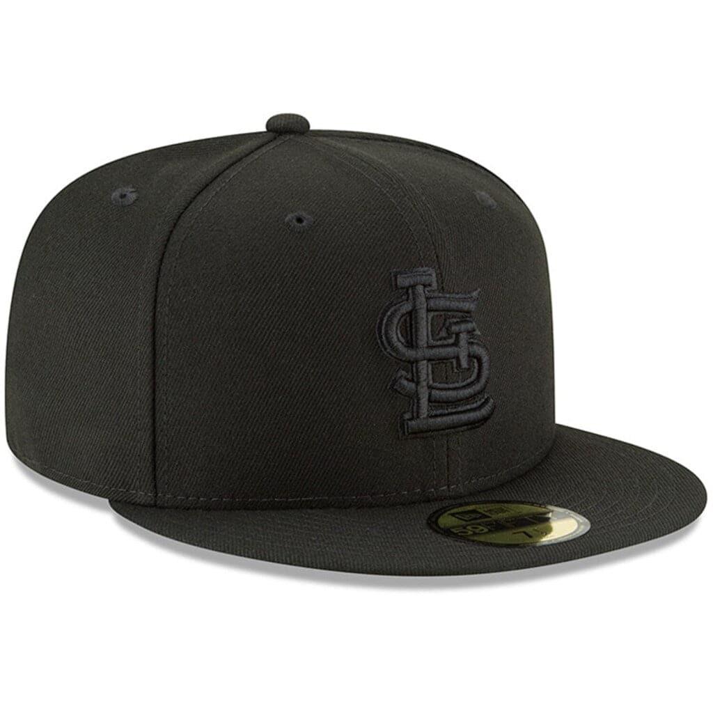 New Era Caps St Louis Cardinals New Era MLB Black On Black 59FIFTY Fitted Hat