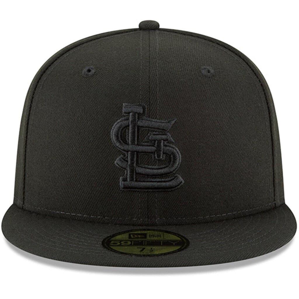 New Era Caps St Louis Cardinals New Era MLB Black On Black 59FIFTY Fitted Hat