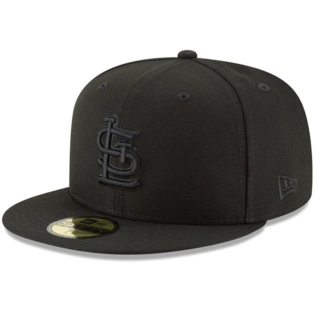 New Era Caps St Louis Cardinals New Era MLB Black On Black 59FIFTY Fitted Hat