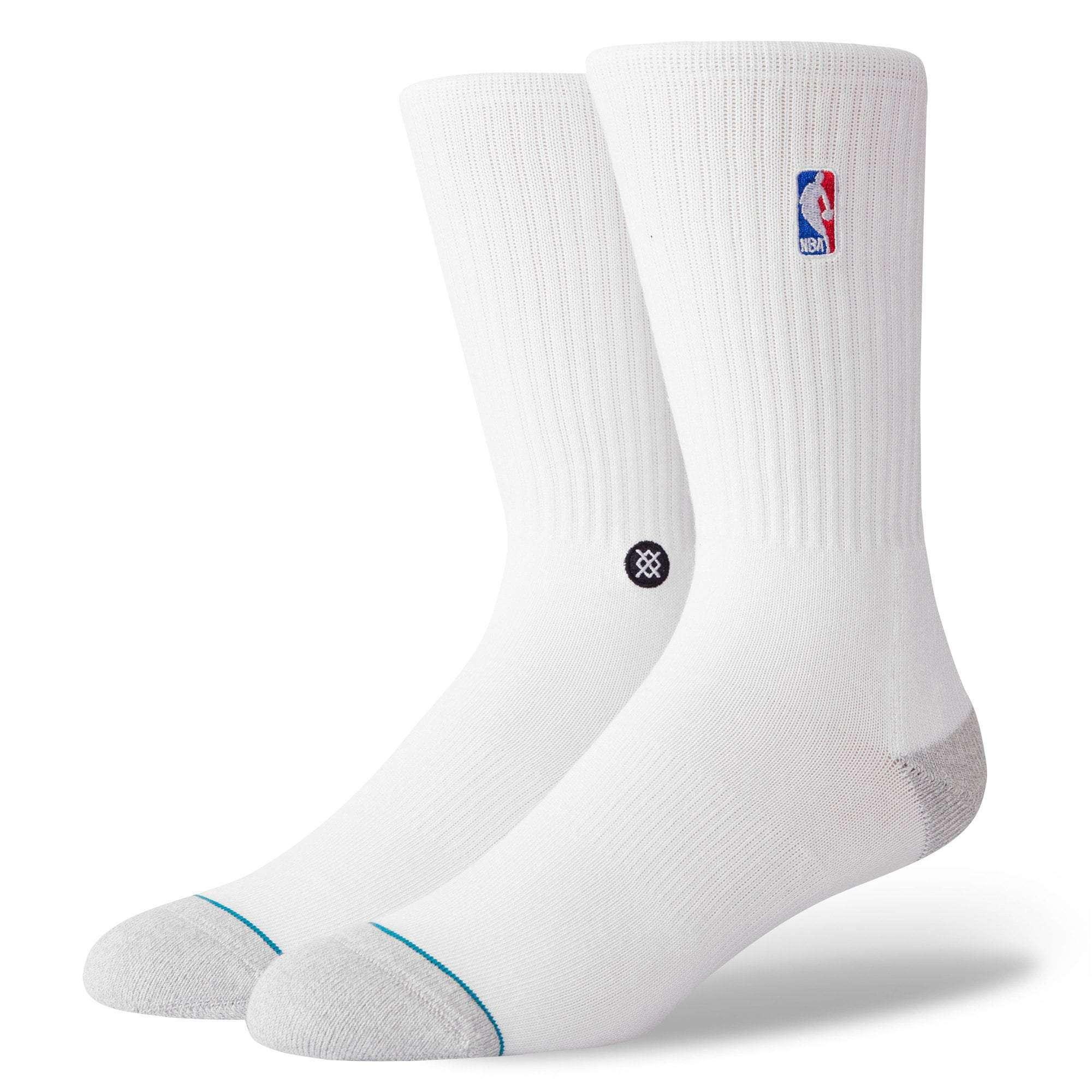Stance Socks Stance NBA Logoman II Casual Crew Socks - White