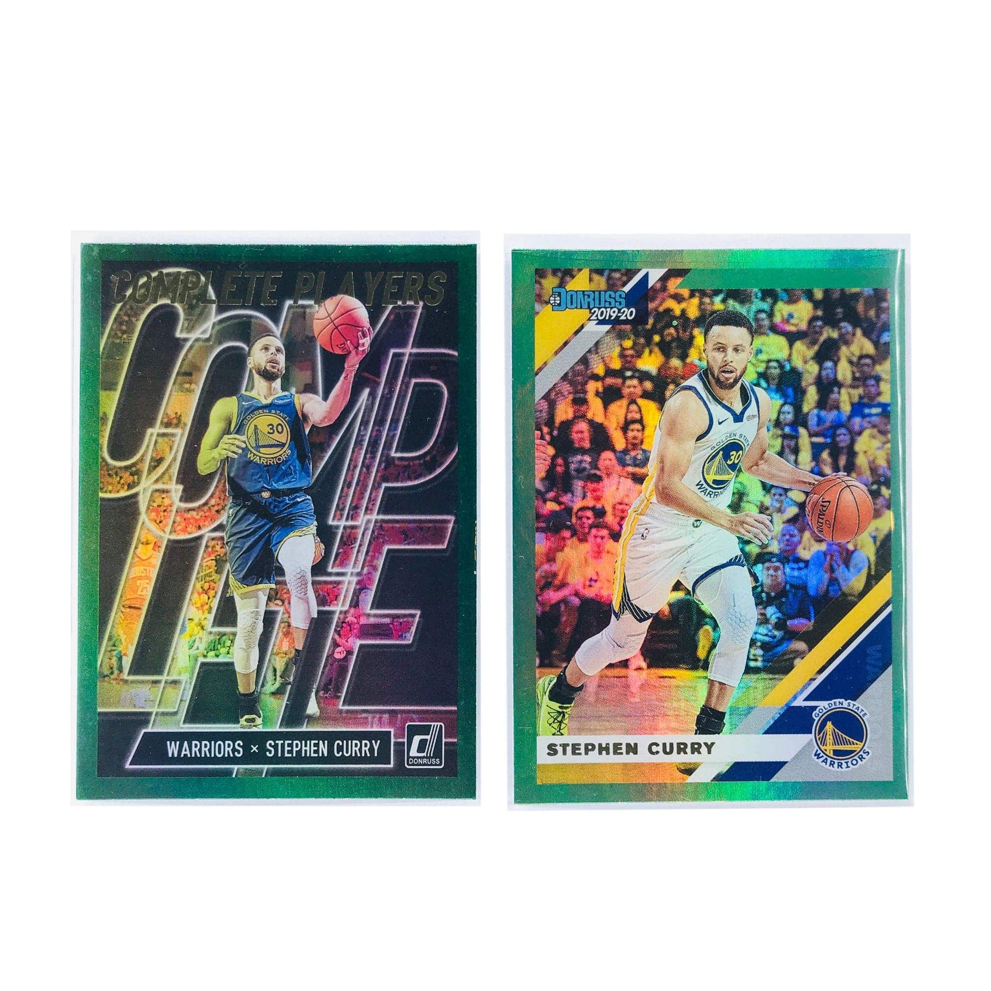 Panini Cards Steph Curry Golden State Warriors 19-20 Panini NBA 2 Card Green Parallel Set