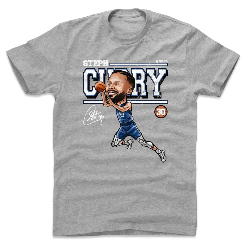 500 Level T-Shirts Steph Curry Golden State Warriors 500 Level NBA Cartoon T-Shirt - Grey