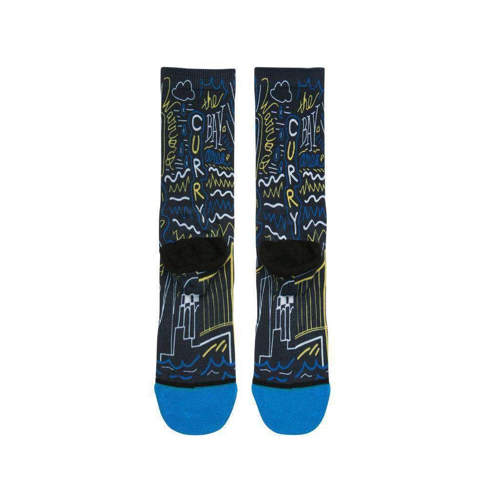 Stance Socks Large (9-12 US) Steph Curry Golden State Warriors Stance NBA Sketchbook Crew Socks - Black