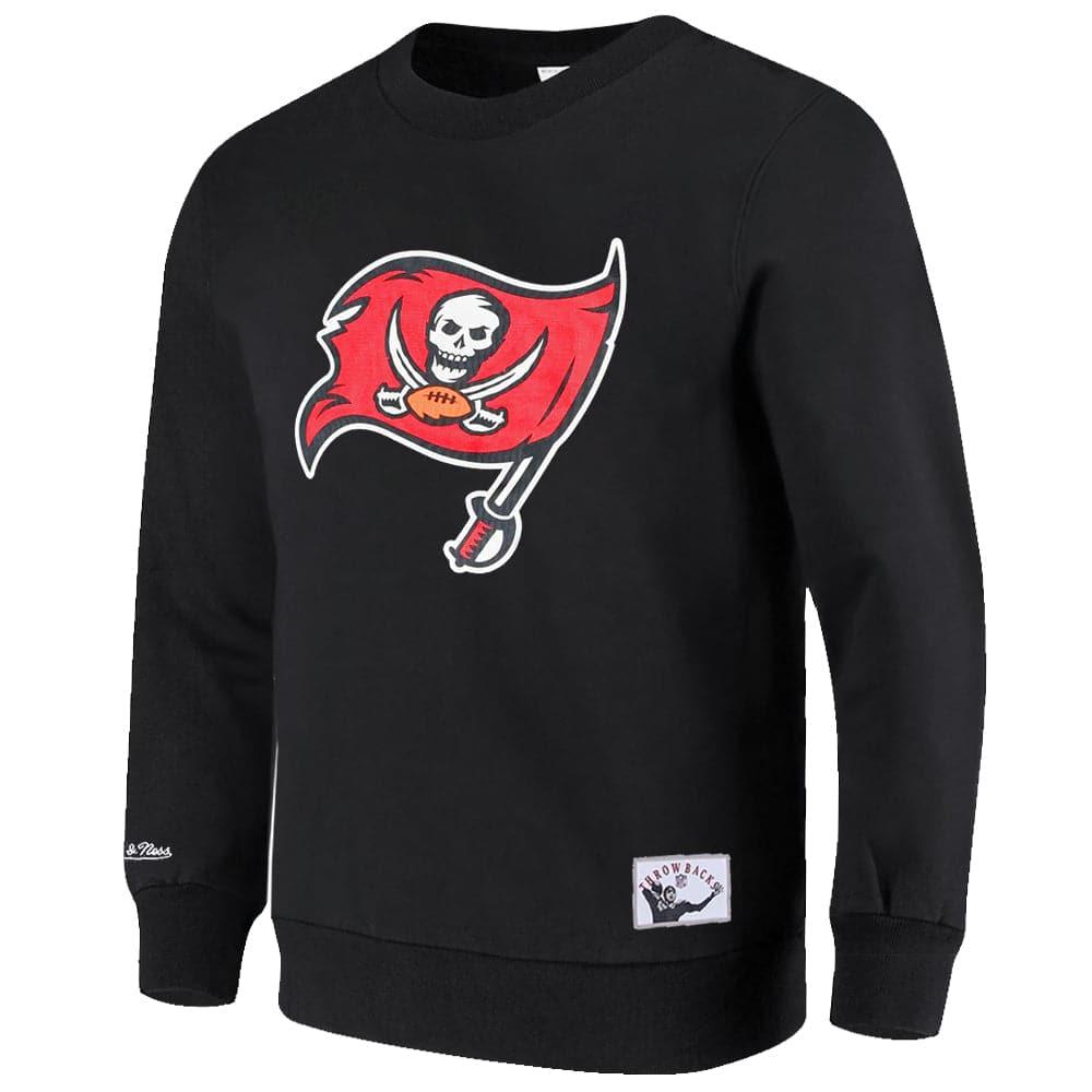 Mitchell And Ness Jumpers Tampa Bay Buccaneers Mitchell & Ness NFL Throwback Logo Crew Jumper - Black