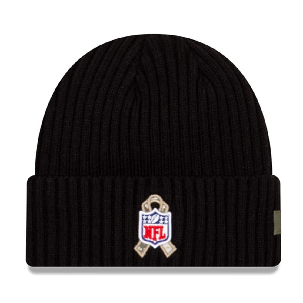 New Era Beanies Tampa Bay Buccaneers New Era NFL 2020 Salute To Service Cuffed Knit Beanie - Black