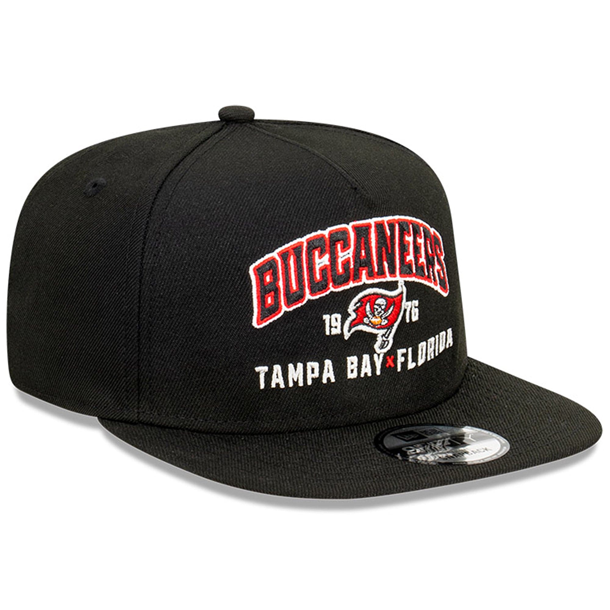 New Era Caps Tampa Bay Buccaneers New Era NFL Arch Script 9FIFTY OF A-Frame Snapback Hat - Black
