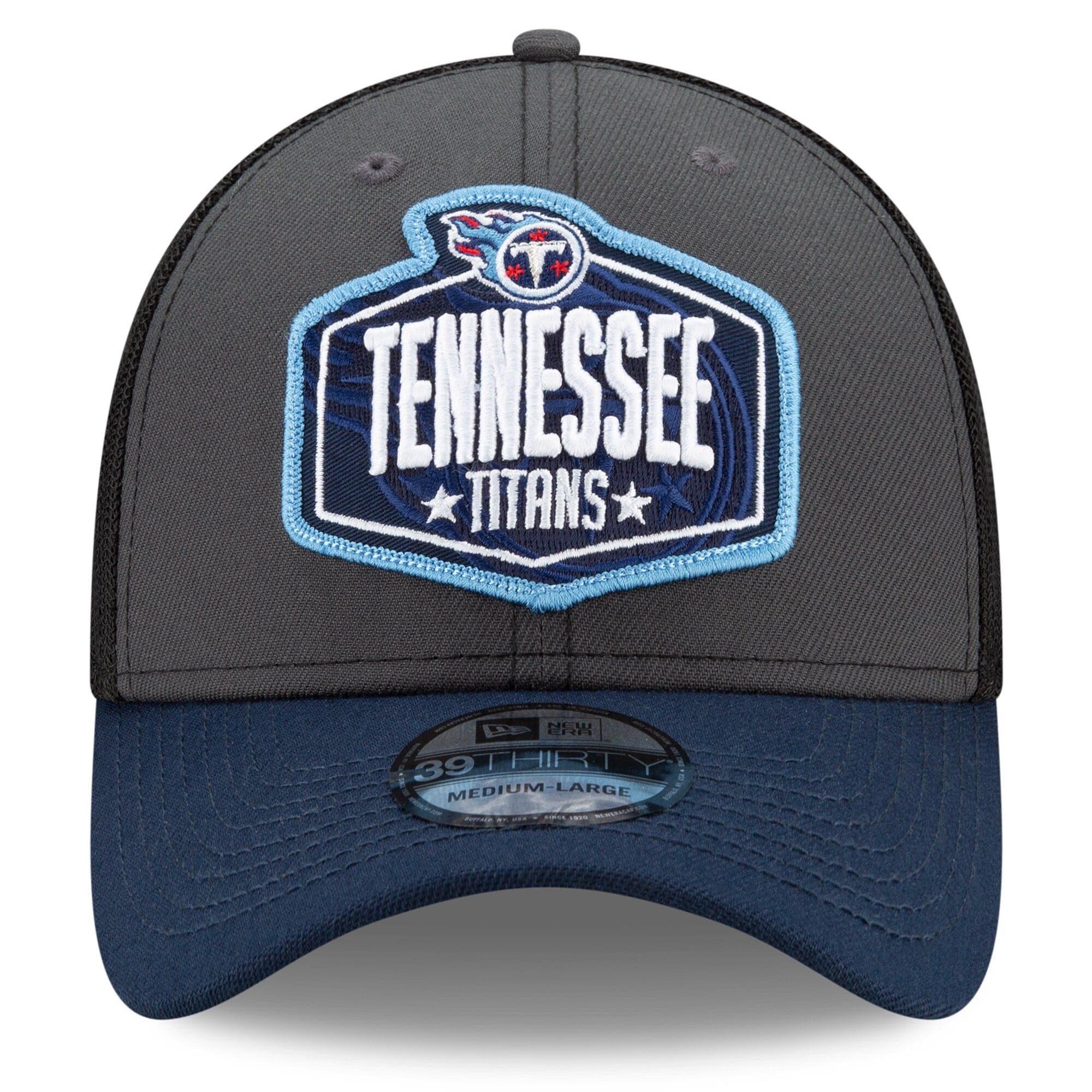 New Era Caps Tennessee Titans New Era 2021 NFL Draft 39THIRTY Flex Fit Curve Hat - Graphite