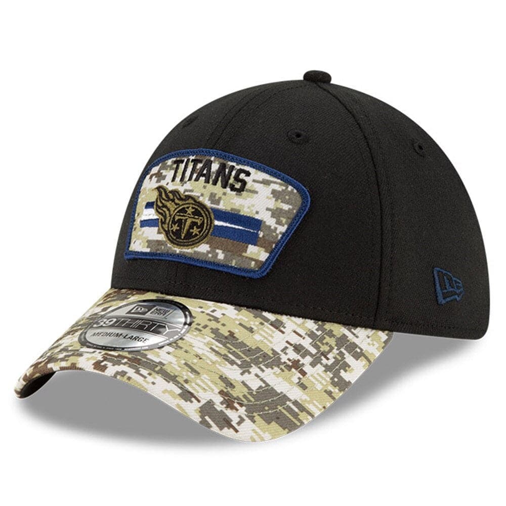New Era Caps Tennessee Titans New Era NFL 2021 Salute To Service 39THIRTY Flex Fit Hat - Black
