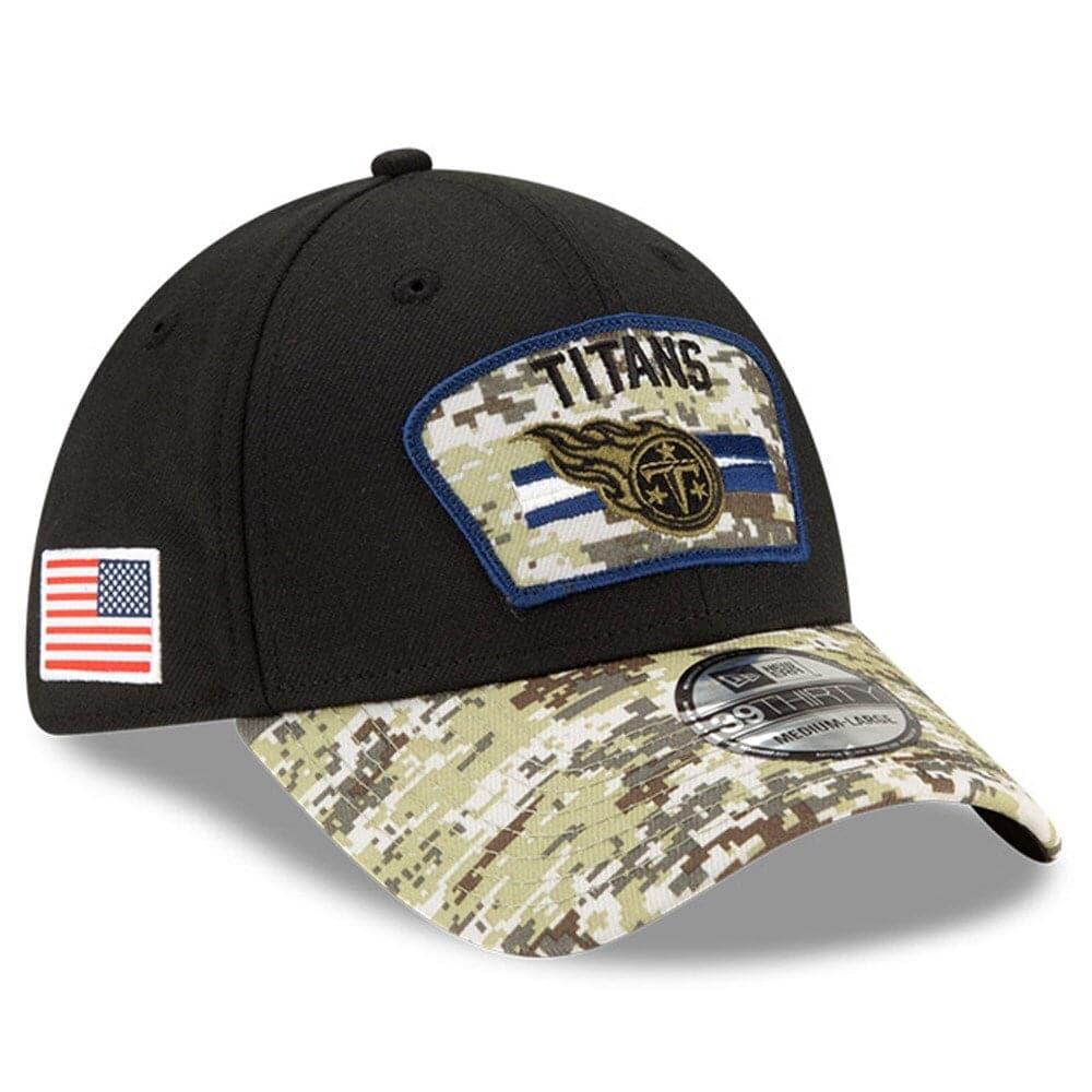New Era Caps Tennessee Titans New Era NFL 2021 Salute To Service 39THIRTY Flex Fit Hat - Black