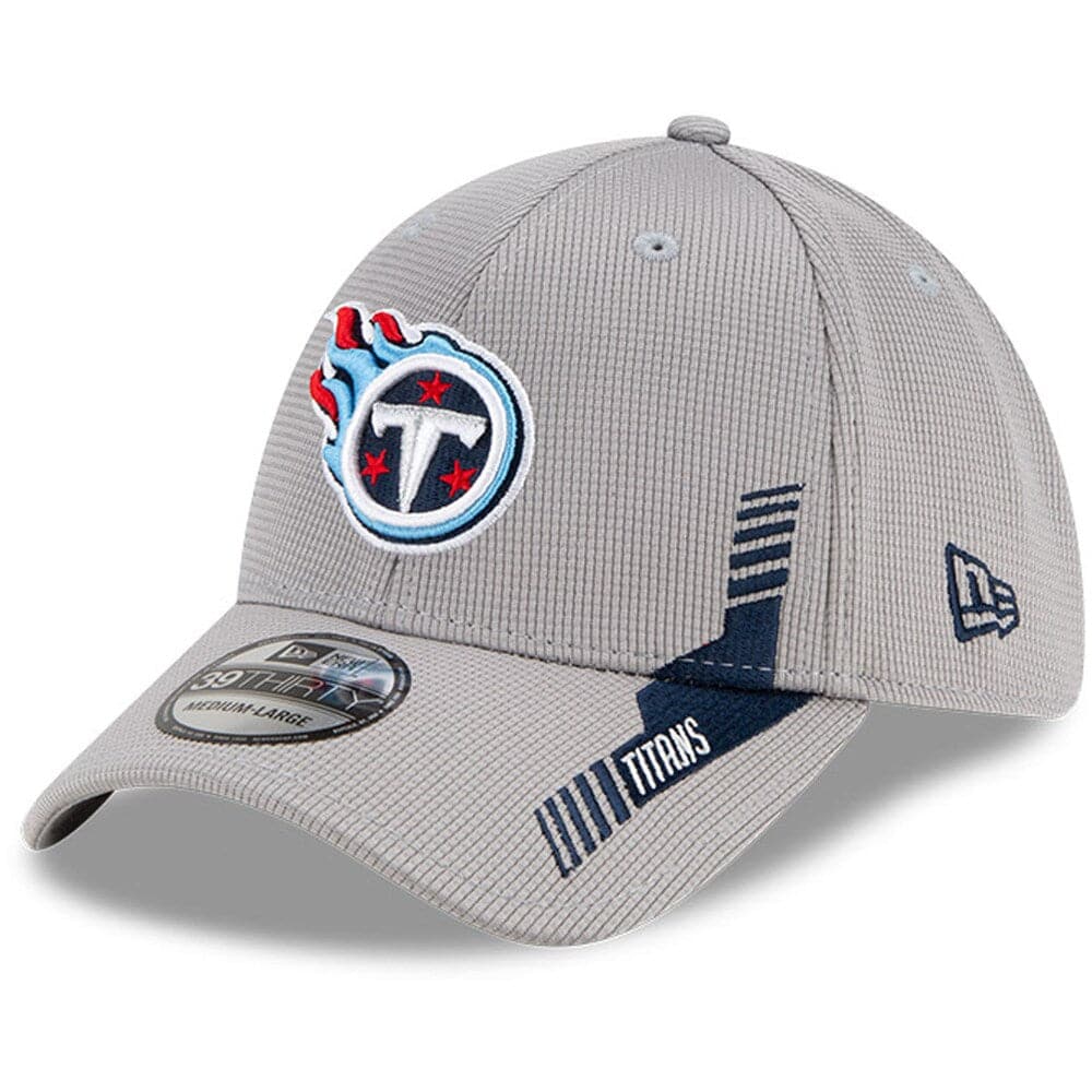 New Era Caps Tennessee Titans New Era NFL 2021 Sideline Home 39THIRTY Flex Fit Hat - Grey
