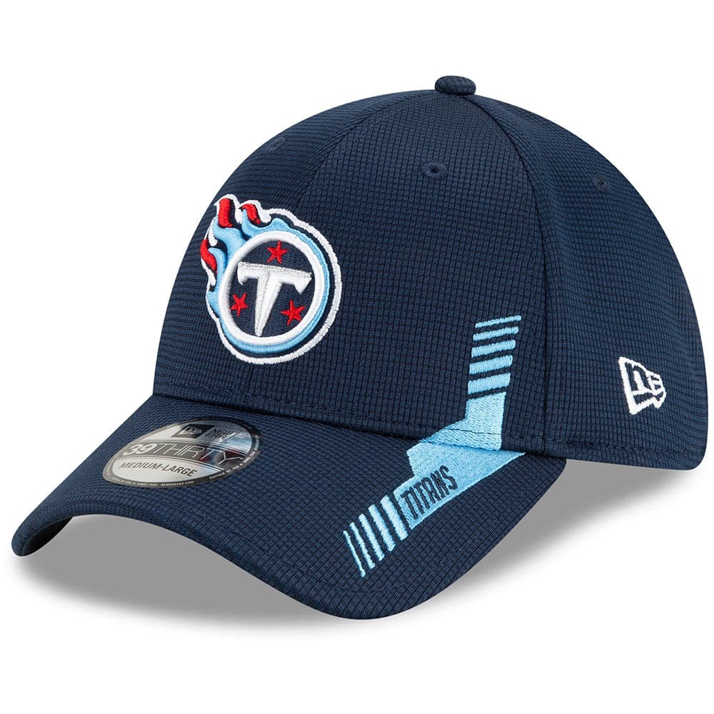 New Era Caps Tennessee Titans New Era NFL 2021 Sideline Home 39THIRTY Flex Fit Hat - Navy