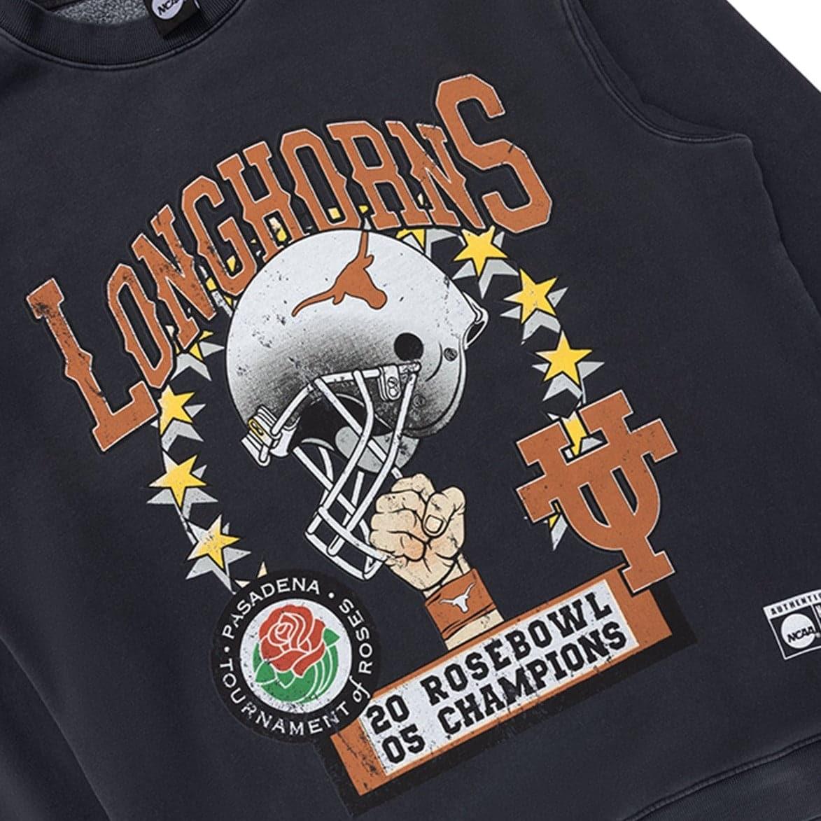 NCAA Branded Jumpers Texas Longhorns NCAA 05 Champs Vintage Crew Jumper - Vintage Black