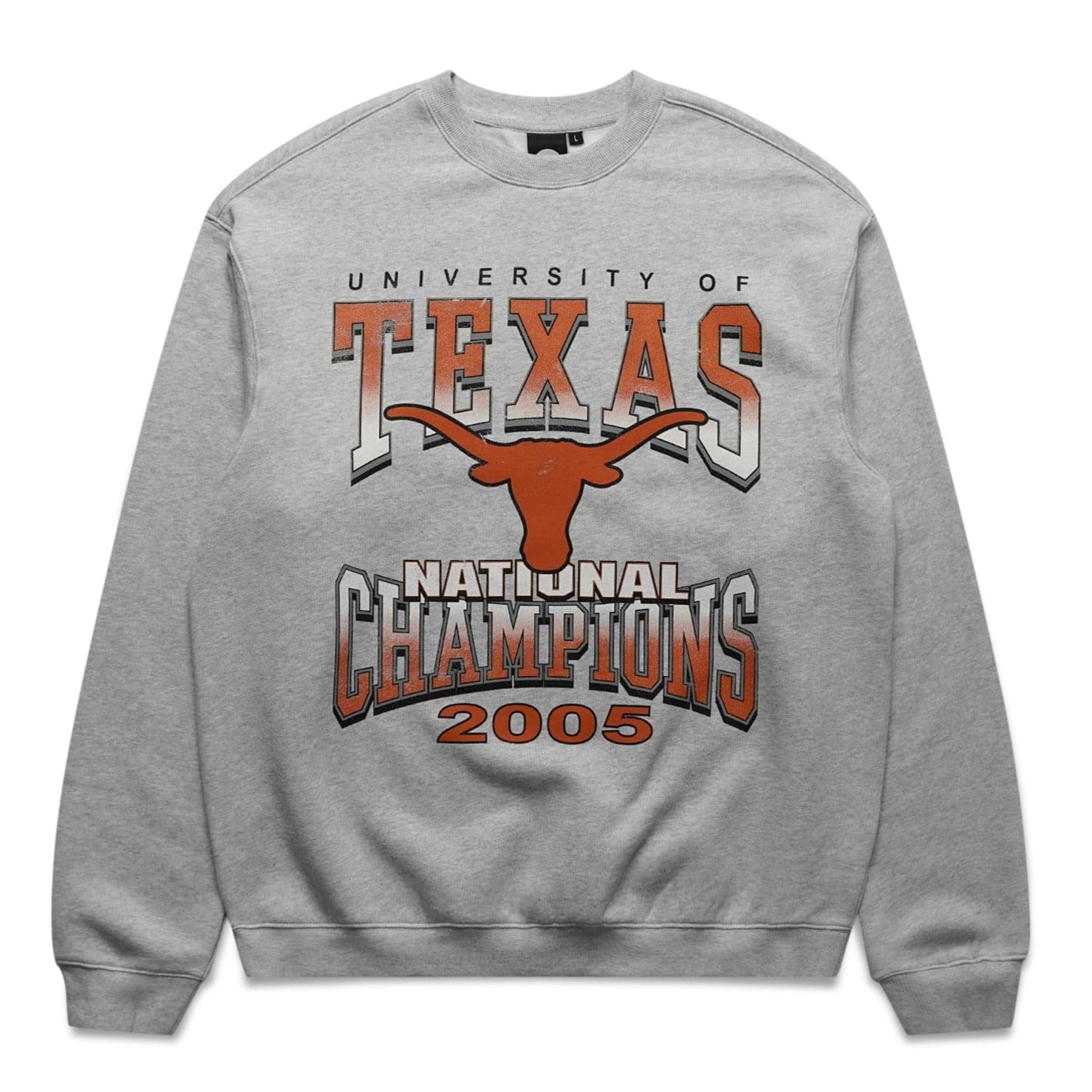 NCAA Branded Jumpers Texas Longhorns NCAA 05 National Champs Vintage Crew Jumper - Grey Marle