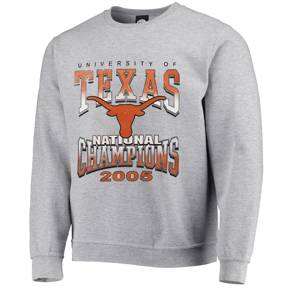 NCAA Branded Jumpers Texas Longhorns NCAA 05 National Champs Vintage Crew Jumper - Grey Marle